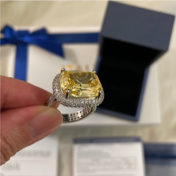 italo Jewelry - Italo Yellow Sapphire Gem 925 Sterling Silver Ring